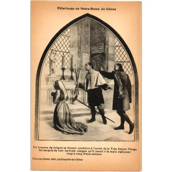 Basilica of Notre-Dame Du Chêne Choir Paintings. Healing of an Invalid Postcard - Picture 1 of 2
